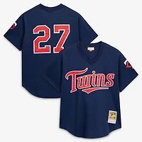 Men's Mitchell & Ness David Ortiz Navy Minnesota Twins 2002 Cooperstown Collection Mesh Batting Practice Jersey
