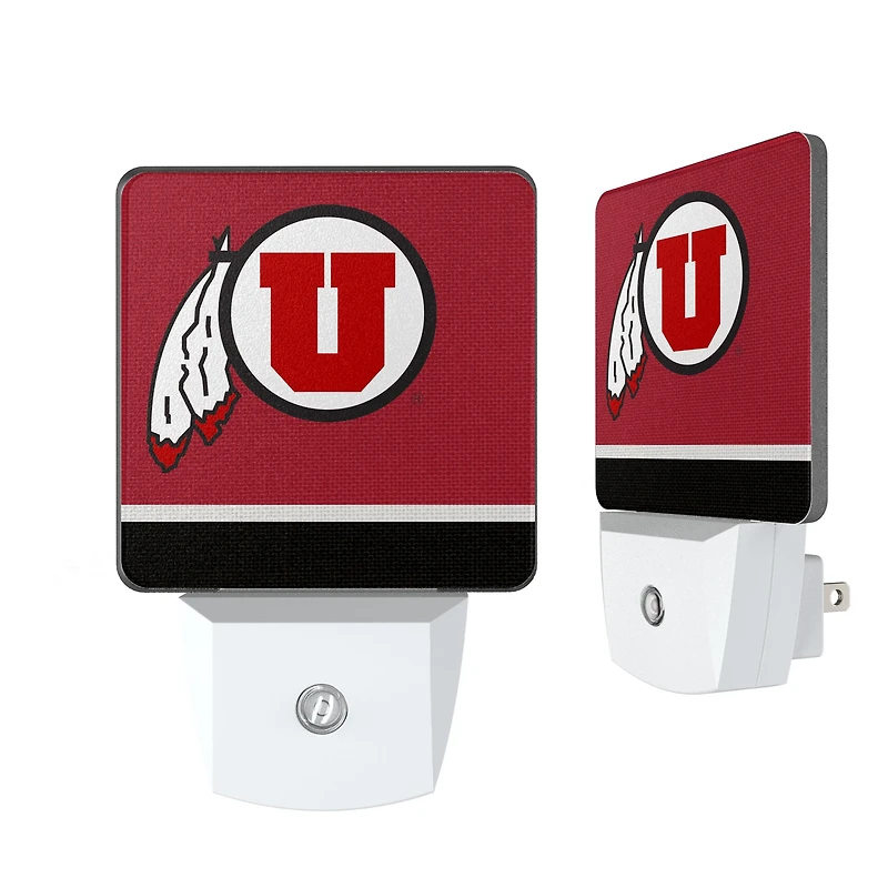 Utah Utes Stripe Design Nightlight 2-Pack