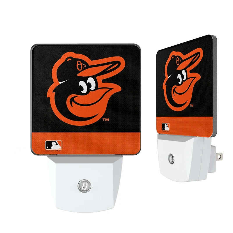 Baltimore Orioles Primary Logo Stripe Design Nightlight 2-Pack