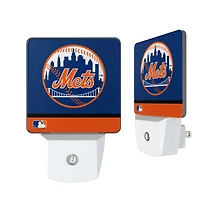 New York Mets Primary Logo Stripe Design Nightlight 2-Pack