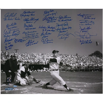 New York Yankees Multi-Signed 20" x 24" Yogi Berra Tribute Metallic Photograph with 25 Signatures and Inscriptions - Limited Edition of 50