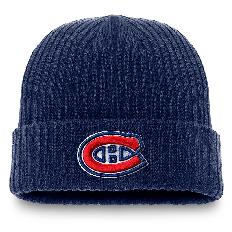 Men's Fanatics  Navy Montreal Canadiens Core Primary Logo Cuffed Knit Hat