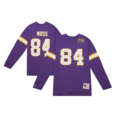 Men's Mitchell & Ness Randy Moss Purple Minnesota Vikings 2000 Retired Player Name Number Long Sleeve T-Shirt