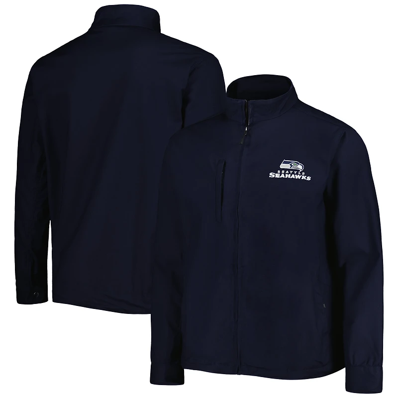 Men's Dunbrooke Navy Seattle Seahawks Journey Workwear Tri-Blend Full-Zip Jacket
