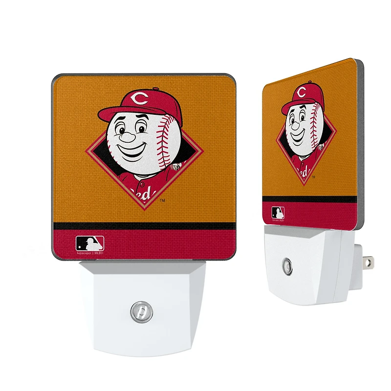 Cincinnati Reds Stripe Mascot Nightlight 2-Pack