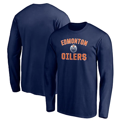 Men's Navy Edmonton Oilers Victory Arch Long Sleeve T-Shirt