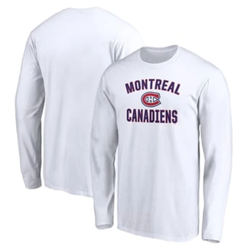 Men's White Montreal Canadiens Victory Arch Long Sleeve T-Shirt