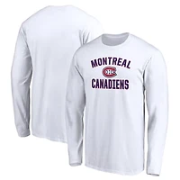 Men's White Montreal Canadiens Victory Arch Long Sleeve T-Shirt
