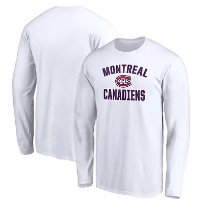 Men's White Montreal Canadiens Victory Arch Long Sleeve T-Shirt