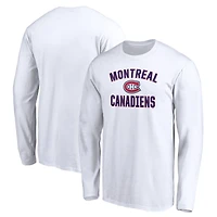 Men's White Montreal Canadiens Victory Arch Long Sleeve T-Shirt