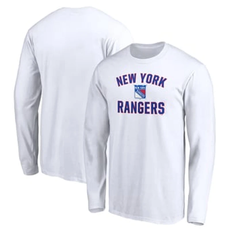 Men's White New York Rangers Victory Arch Long Sleeve T-Shirt