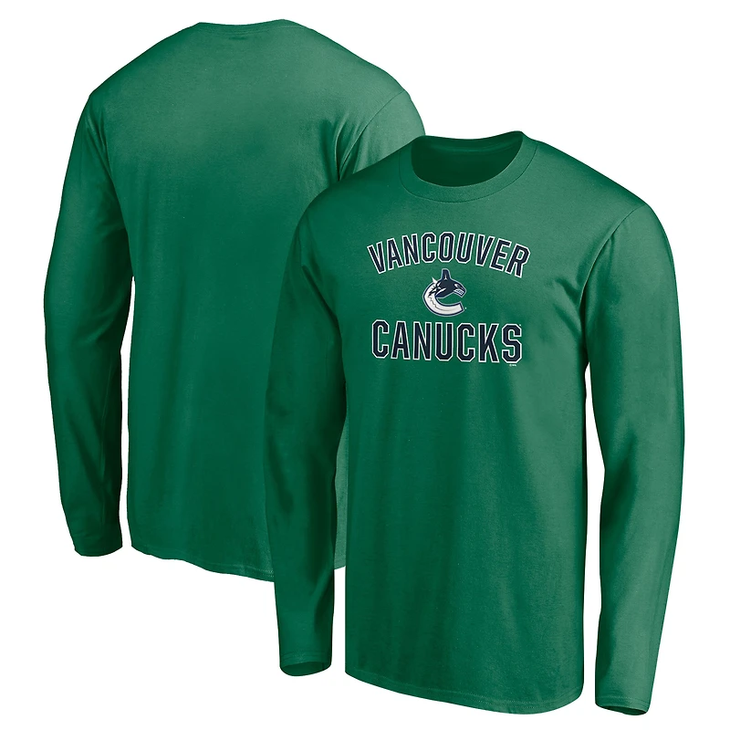 Men's Green Vancouver Canucks Victory Arch Long Sleeve T-Shirt