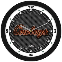 Oklahoma State Cowboys 11.5'' Suntime Premium Glass Face Carbon Fiber Wall Clock