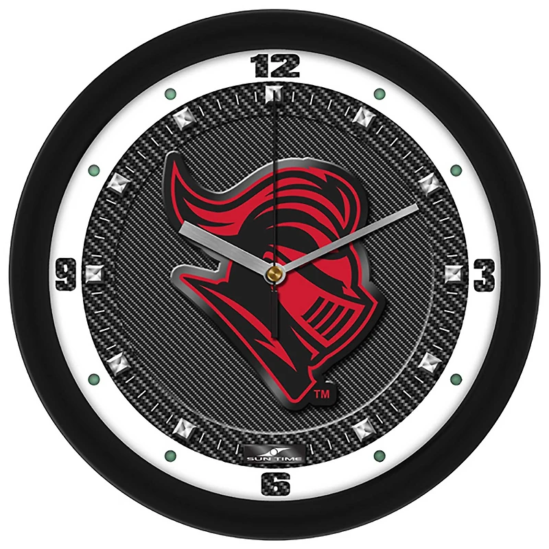 Rutgers Scarlet Knights 11.5'' Suntime Premium Glass Face Carbon Fiber Wall Clock