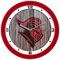 Rutgers Scarlet Knights 11.5'' Suntime Premium Glass Face Weathered Wood Wall Clock