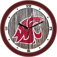 Washington State Cougars 11.5'' Suntime Premium Glass Face Weathered Wood Wall Clock