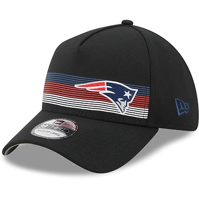 Men's New Era Black New England Patriots Flawless Stripe 39THIRTY Flex Hat