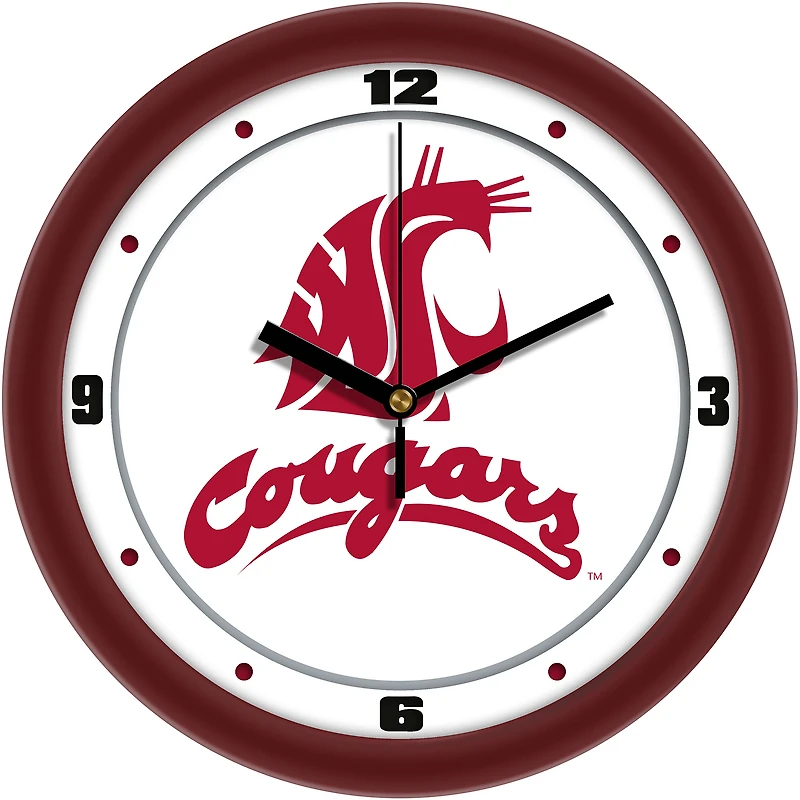 Washington State Cougars 11.5'' Suntime Premium Glass Face Traditional Logo Wall Clock