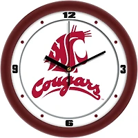 Washington State Cougars 11.5'' Suntime Premium Glass Face Traditional Logo Wall Clock