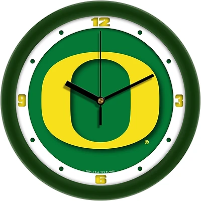 Oregon Ducks 11.5'' Suntime Premium Glass Face Dimension Wall Clock