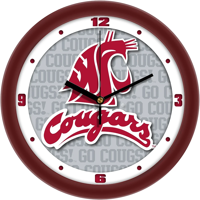 Washington State Cougars 11.5'' Suntime Premium Glass Face Dimension Wall Clock