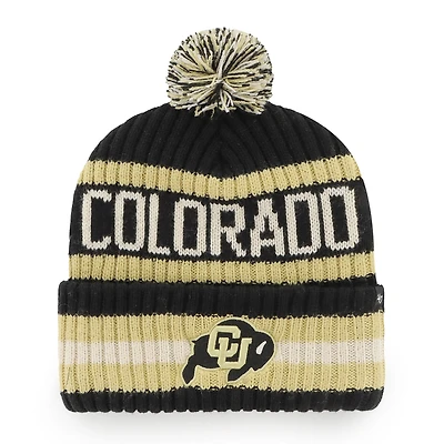 Men's '47 Black Colorado Buffaloes Bering Cuffed Knit Hat with Pom
