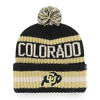 Men's '47 Black Colorado Buffaloes Bering Cuffed Knit Hat with Pom