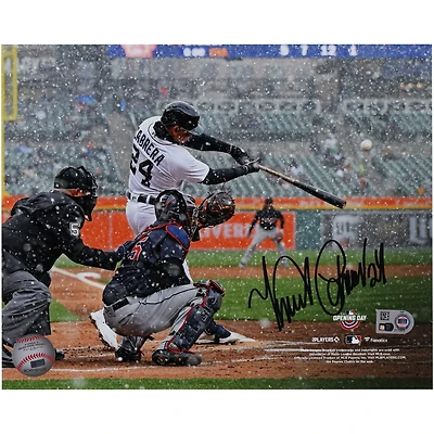 Miguel Cabrera Detroit Tigers Autographed 8" x 10" 2021 Opening Day Snow Photograph