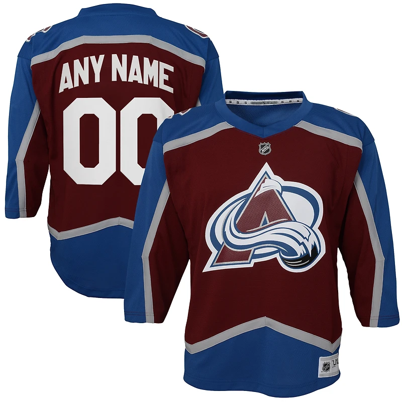 Youth Burgundy Colorado Avalanche Home Custom Replica Jersey