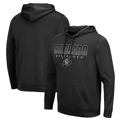 Men's Colosseum Black Colorado Buffaloes Blackout 3.0 Pullover Hoodie