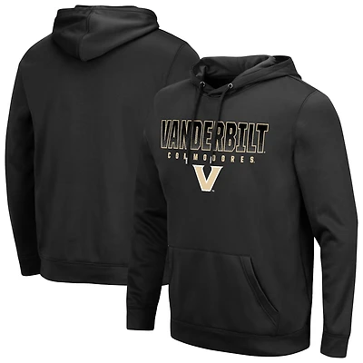 Men's Colosseum Black Vanderbilt Commodores Blackout 3.0 Pullover Hoodie