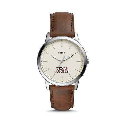 Fossil Texas A&M Aggies The Minimalist Leather Watch
