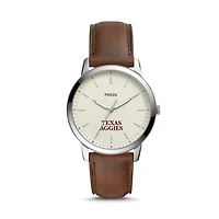 Fossil Texas A&M Aggies The Minimalist Leather Watch