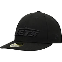 Men's New Era Black New York Jets Wordmark Black on Black Low Profile 59FIFTY II Fitted Hat