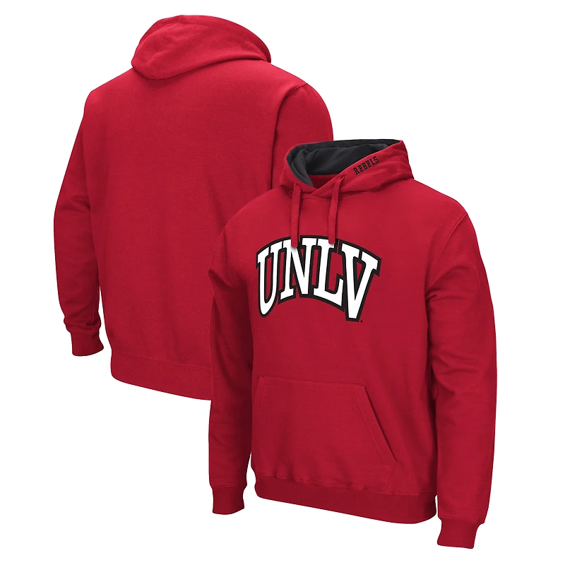 Men's Colosseum Red UNLV Rebels Arch and Logo Pullover Hoodie