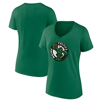 Women's Kelly Green Maine Celtics Primary Logo V-Neck T-Shirt