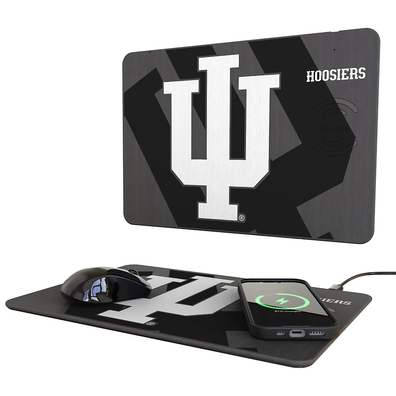 Keyscaper Indiana Hoosiers 15W Fast Wireless Charger and Mouse Pad