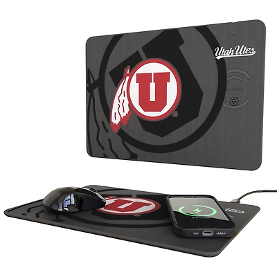 Keyscaper Utah Utes 15W Fast Wireless Charger and Mouse Pad
