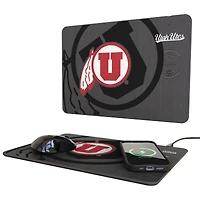 Keyscaper Utah Utes 15W Fast Wireless Charger and Mouse Pad
