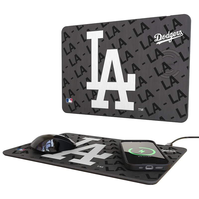 Keyscaper Los Angeles Dodgers 15W Fast Wireless Charger and Mouse Pad