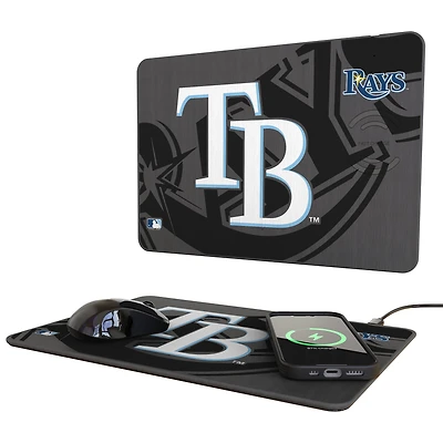 Keyscaper Tampa Bay Rays 15W Fast Wireless Charger and Mouse Pad