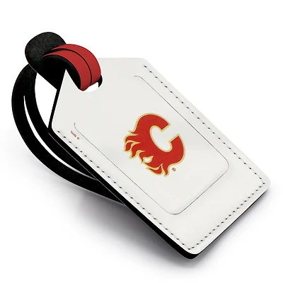 Calgary Flames Personalized Leather Luggage Tag