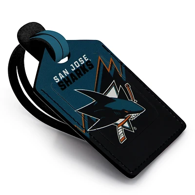San Jose Sharks Personalized Leather Luggage Tag