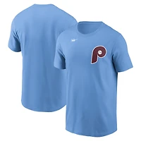 Men's Nike Light Blue Philadelphia Phillies Cooperstown Wordmark T-Shirt