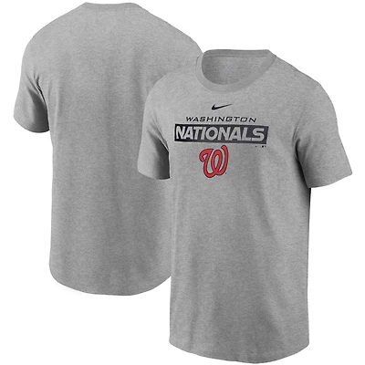 Men's Nike Heather Gray Washington Nationals Team T-Shirt
