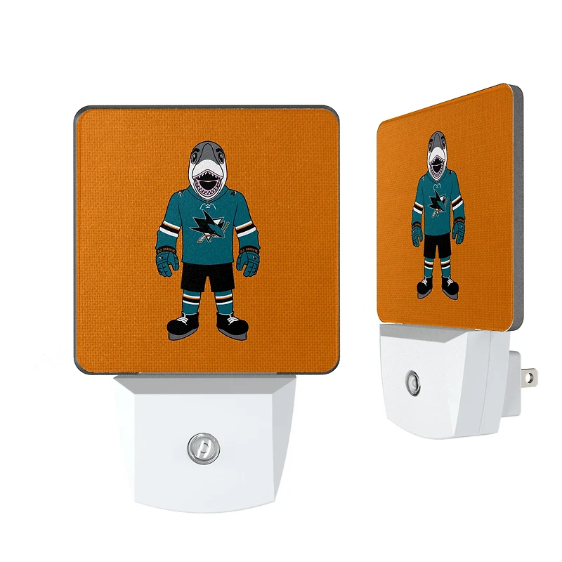 San Jose Sharks 2-Pack Solid Design Mascot Nightlight Set
