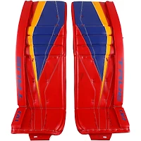Jordan Binnington St. Louis Blues Autographed Game-Used Red Goalie Pads from the 2021 NHL Season