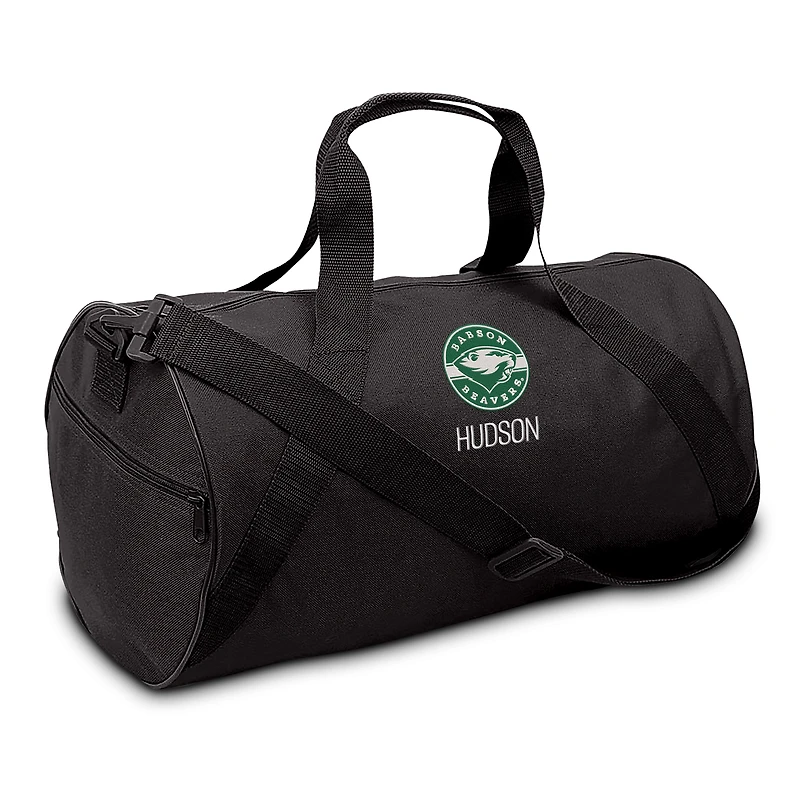 Youth Black Babson Beavers Personalized Duffel Bag