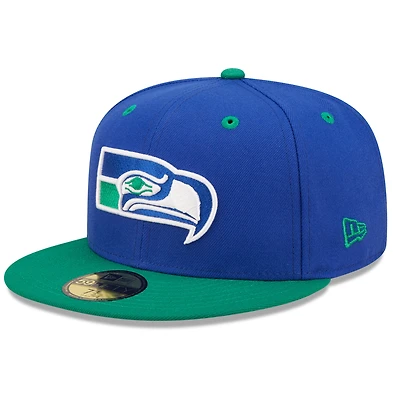 Men's New Era  Royal/ Seattle Seahawks Flipside 2Tone 59FIFTY Fitted Hat