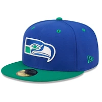 Men's New Era  Royal/ Seattle Seahawks Flipside 2Tone 59FIFTY Fitted Hat